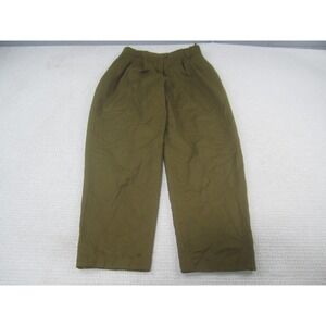 Geiger Pants Mens EU 44 Green Chino Casual 100% Pure Wool Pleated European